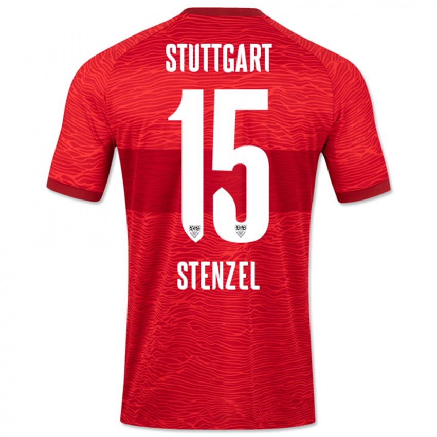 Kinderen Pascal Stenzel #15 Rood Uitshirt Uittenue 2023/24 T-Shirt België