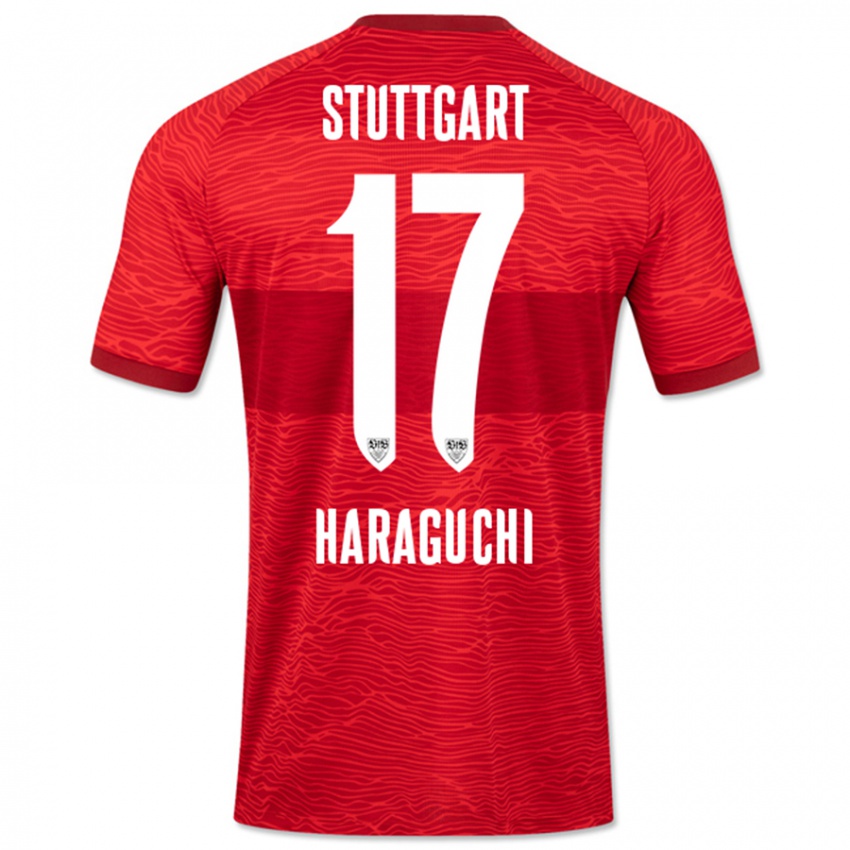 Kinderen Genki Haraguchi #17 Rood Uitshirt Uittenue 2023/24 T-Shirt België