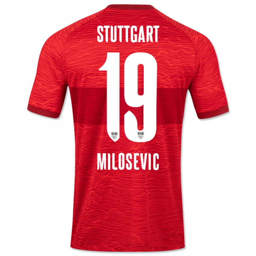 Kinderen Jovan Milosevic #19 Rood Uitshirt Uittenue 2023/24 T-Shirt België