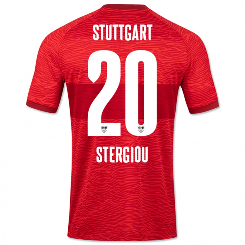 Kinderen Leonidas Stergiou #20 Rood Uitshirt Uittenue 2023/24 T-Shirt België