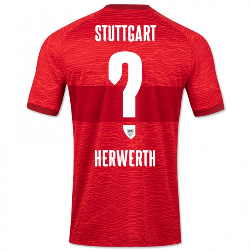 Kinderen Maximilian Herwerth #0 Rood Uitshirt Uittenue 2023/24 T-Shirt België