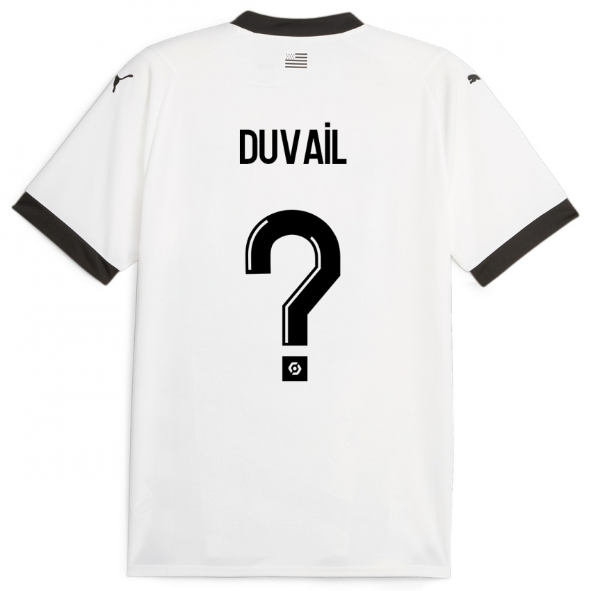 Kinderen Jules Duvail #0 Wit Uitshirt Uittenue 2023/24 T-Shirt België