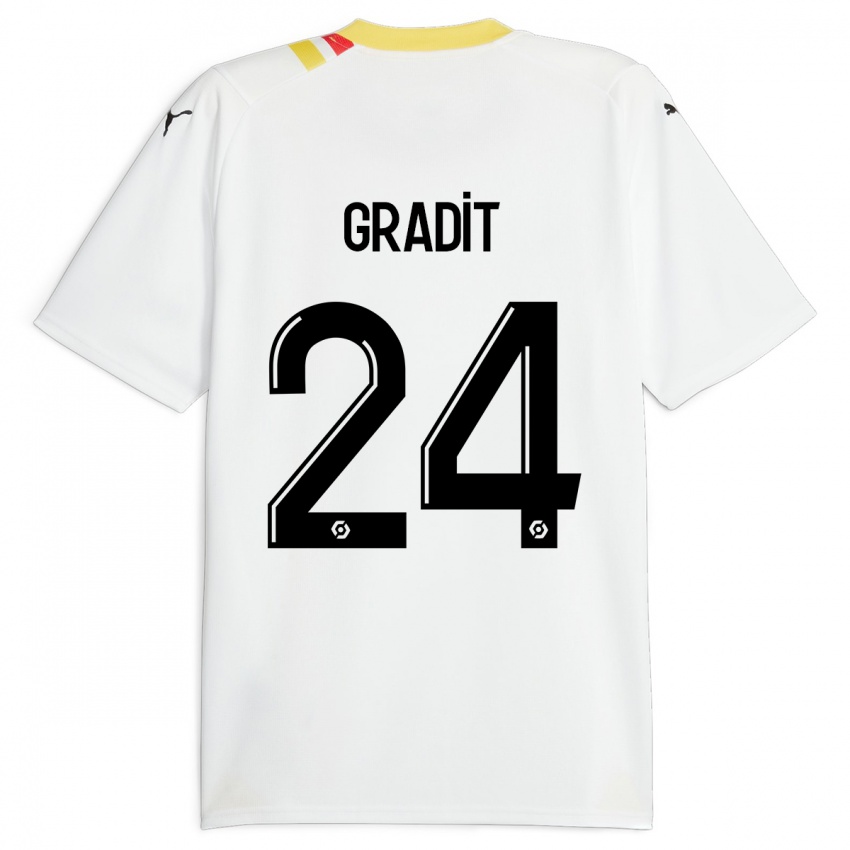 Kinderen Jonathan Gradit #24 Zwart Uitshirt Uittenue 2023/24 T-Shirt België