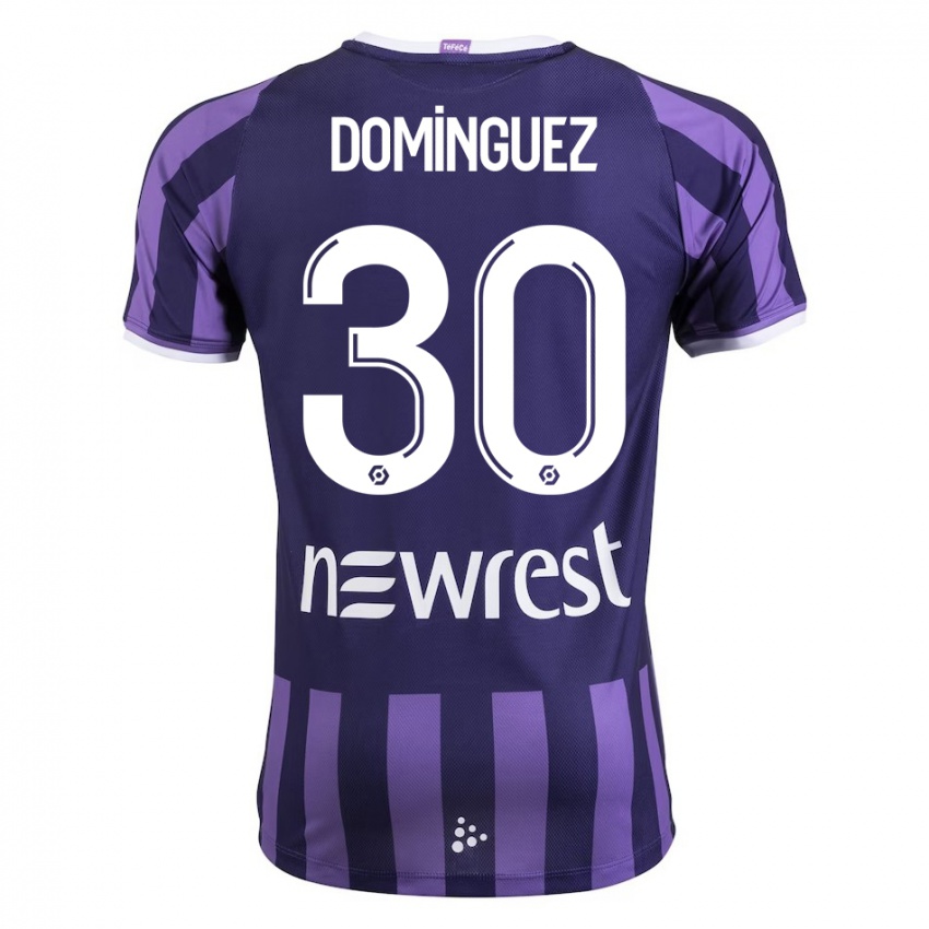 Kinderen Álex Domínguez #30 Paars Uitshirt Uittenue 2023/24 T-Shirt België