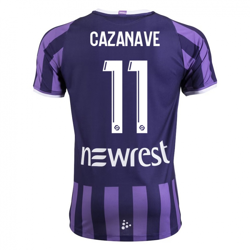 Kinderen Julie Cazanave #11 Paars Uitshirt Uittenue 2023/24 T-Shirt België