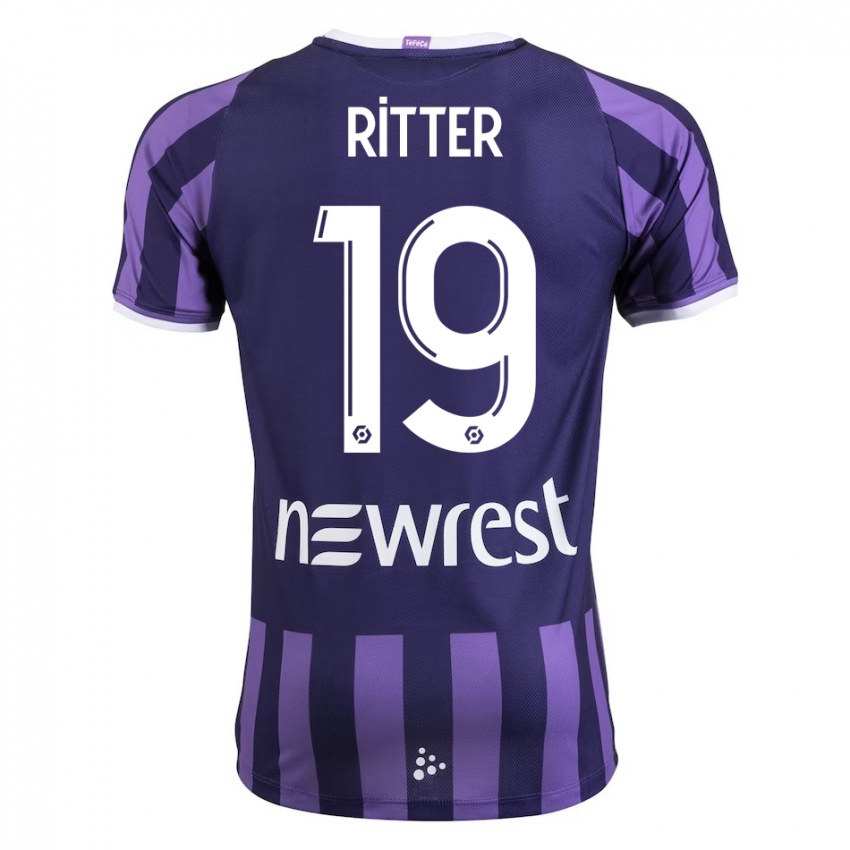 Kinderen Morgane Ritter #19 Paars Uitshirt Uittenue 2023/24 T-Shirt België