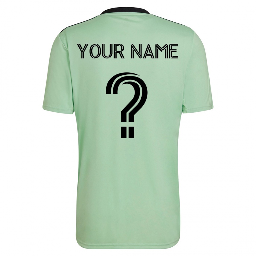 Kinderen Uw Naam #0 Licht Groen Uitshirt Uittenue 2023/24 T-Shirt België