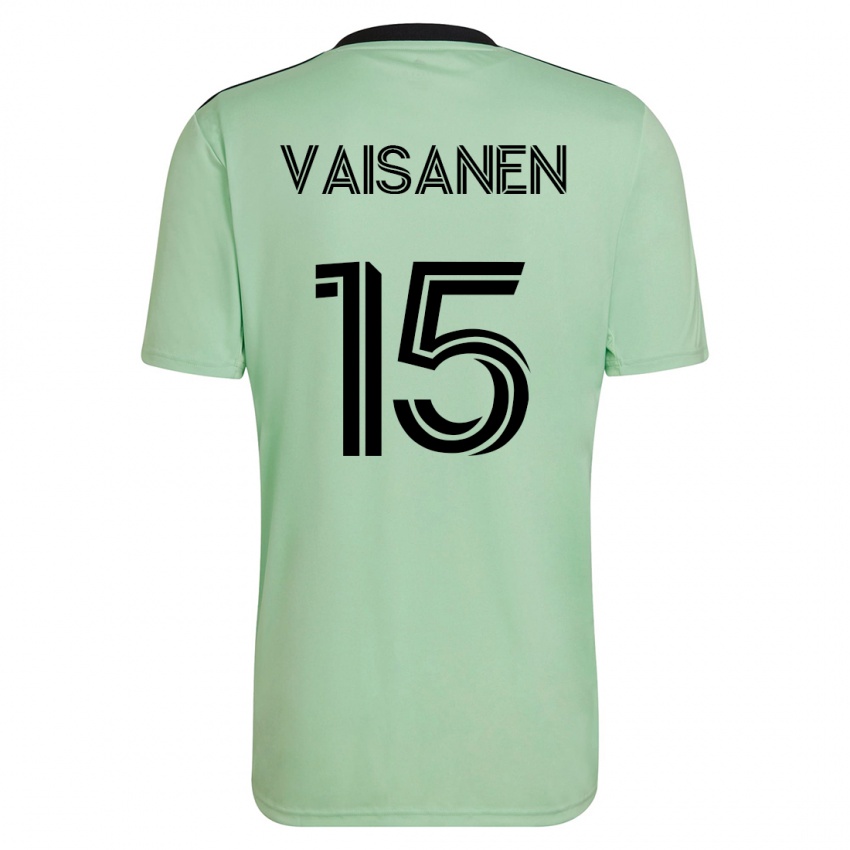 Kinderen Leo Väisänen #15 Licht Groen Uitshirt Uittenue 2023/24 T-Shirt België