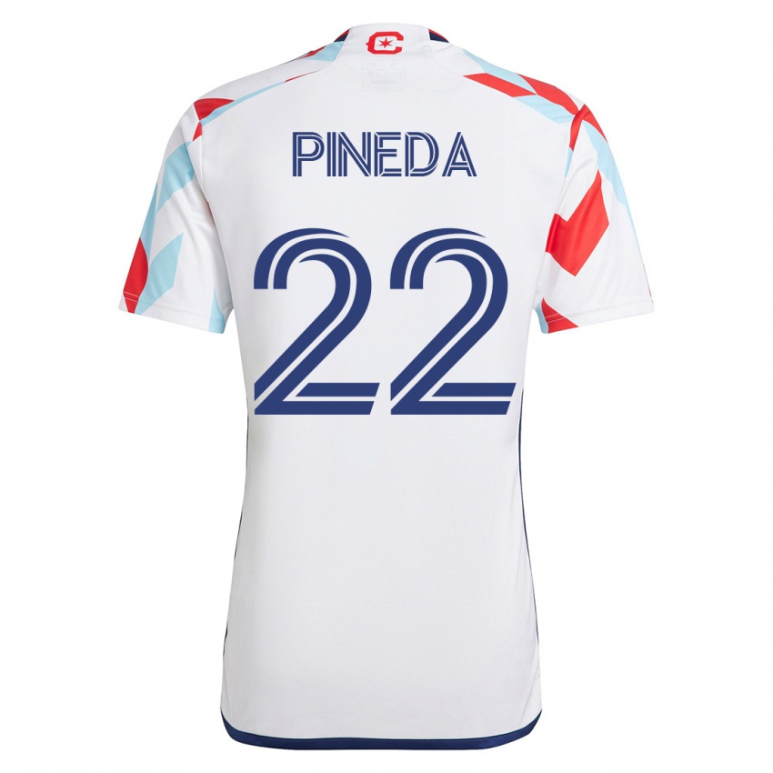 Kinderen Mauricio Pineda #22 Wit Blauw Uitshirt Uittenue 2023/24 T-Shirt België