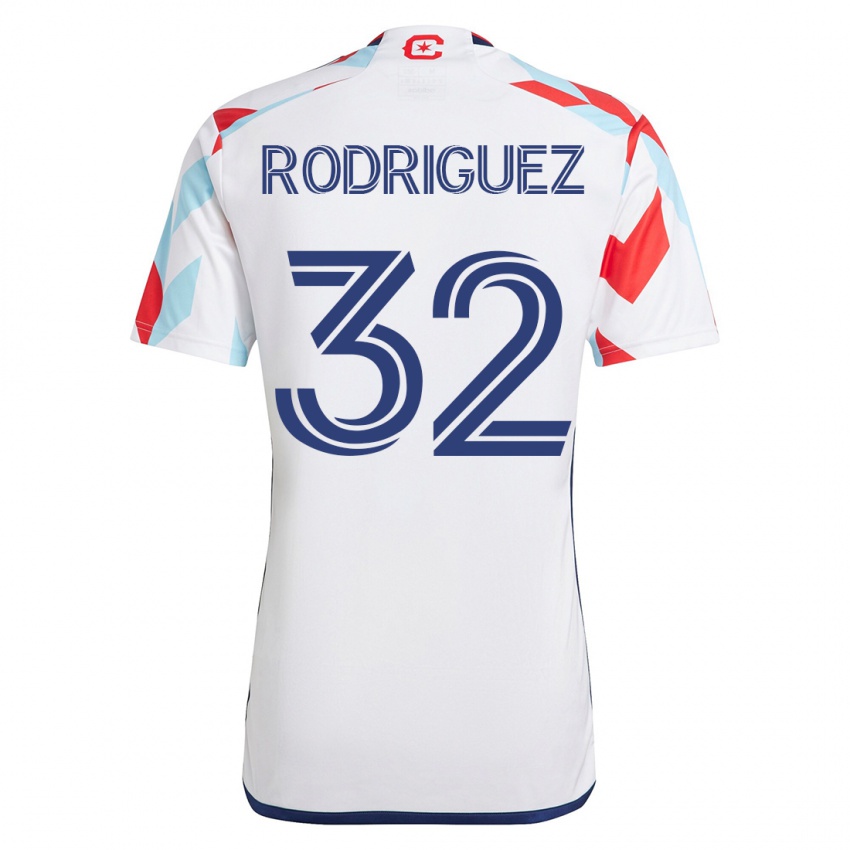 Kinderen Missael Rodríguez #32 Wit Blauw Uitshirt Uittenue 2023/24 T-Shirt België