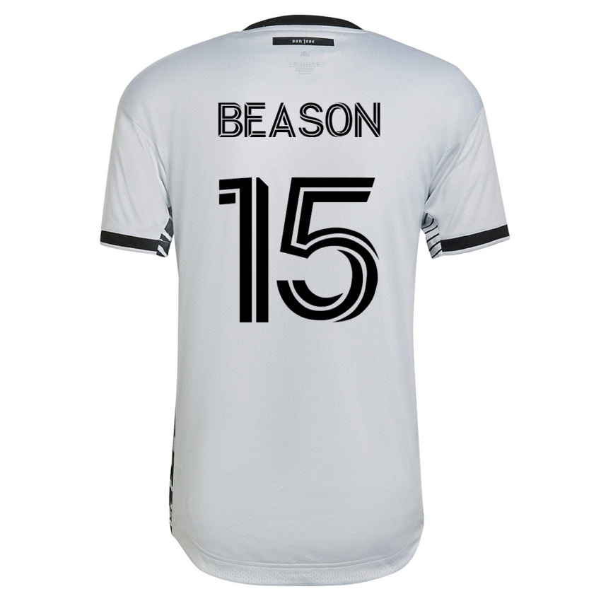 Kinderen Tanner Beason #15 Wit Uitshirt Uittenue 2023/24 T-Shirt België