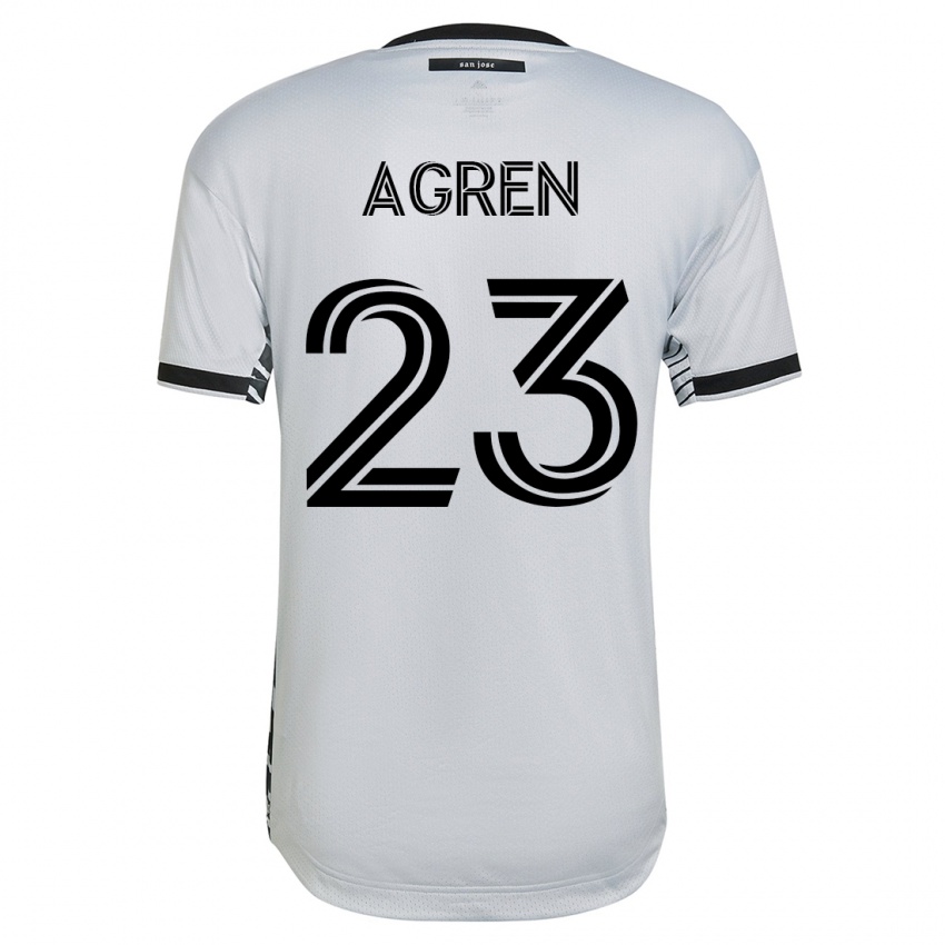 Kinderen Oskar Agren #23 Wit Uitshirt Uittenue 2023/24 T-Shirt België