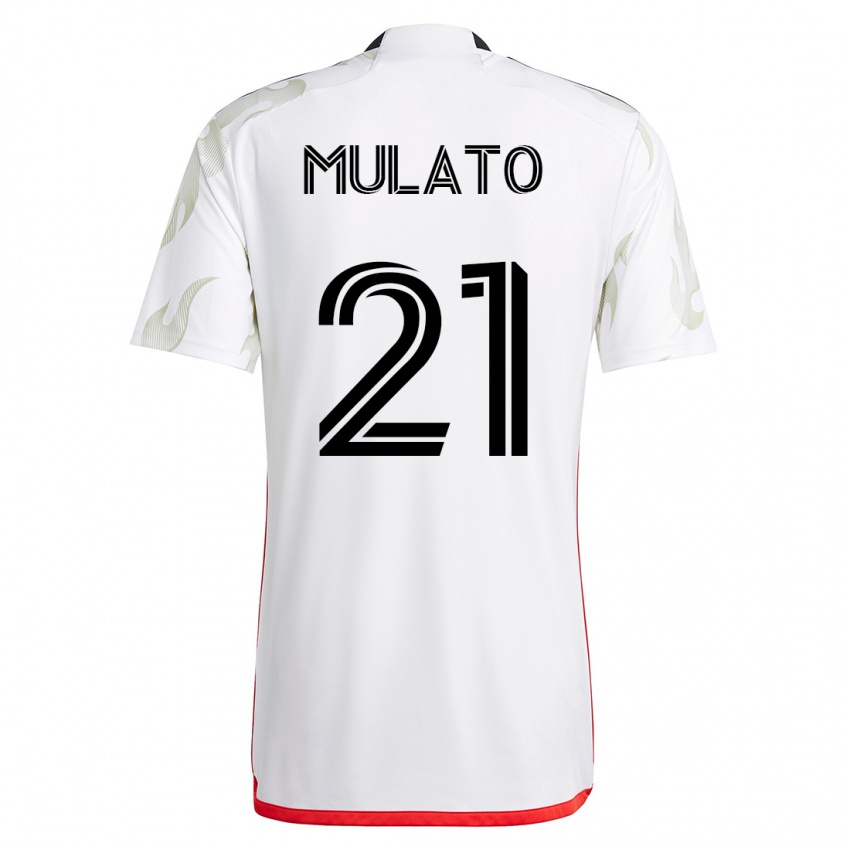 Kinderen José Mulato #21 Wit Uitshirt Uittenue 2023/24 T-Shirt België