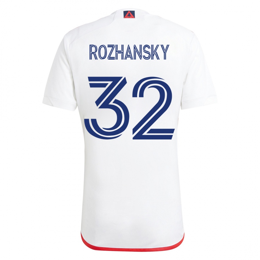 Kinderen Jake Rozhansky #32 Wit Rood Uitshirt Uittenue 2023/24 T-Shirt België