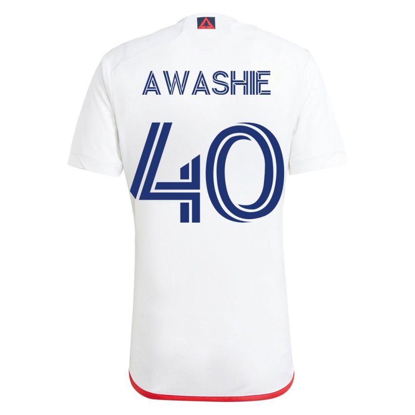 Kinderen Ben Awashie #40 Wit Rood Uitshirt Uittenue 2023/24 T-Shirt België