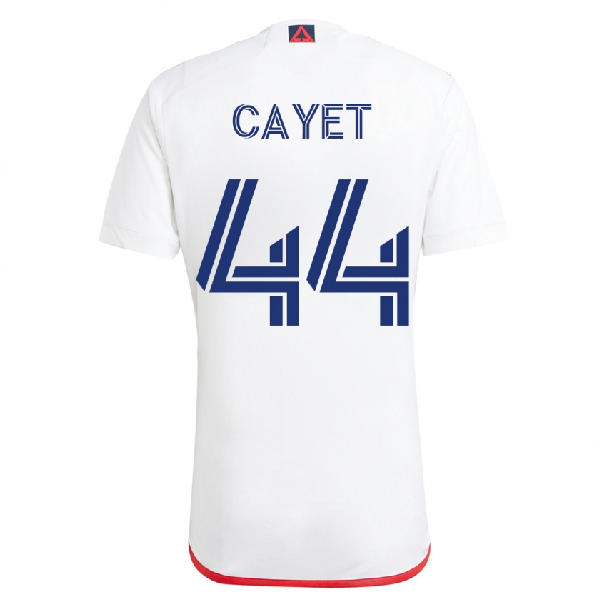 Kinderen Pierre Cayet #44 Wit Rood Uitshirt Uittenue 2023/24 T-Shirt België