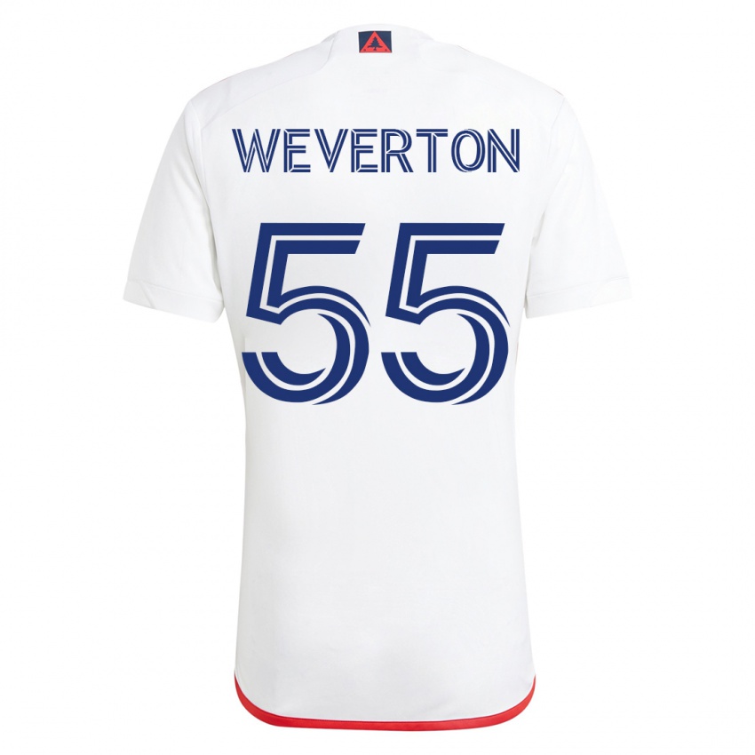 Kinderen Weverton #55 Wit Rood Uitshirt Uittenue 2023/24 T-Shirt België