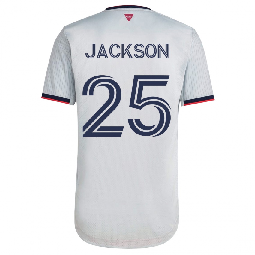 Kinderen Aziel Jackson #25 Wit Uitshirt Uittenue 2023/24 T-Shirt België