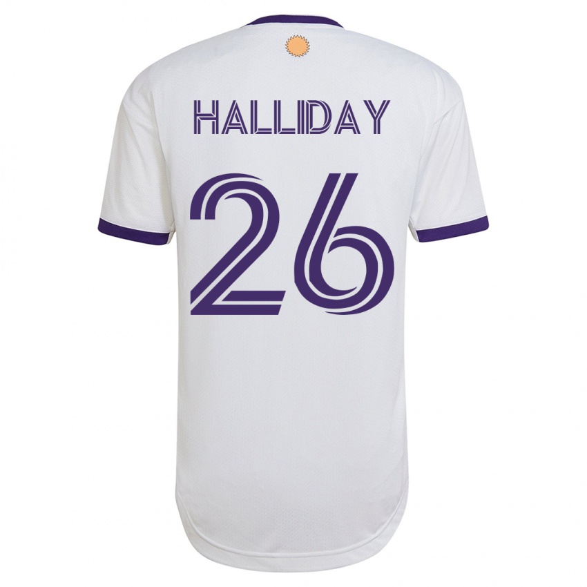 Kinderen Michael Halliday #26 Wit Uitshirt Uittenue 2023/24 T-Shirt België