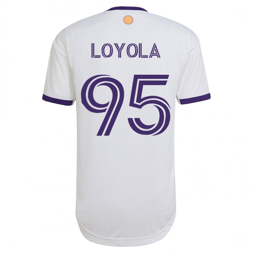 Kinderen Favian Loyola #95 Wit Uitshirt Uittenue 2023/24 T-Shirt België