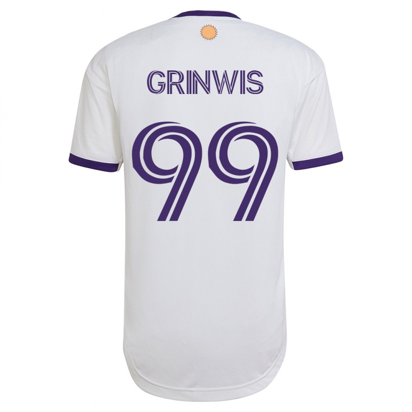 Kinderen Adam Grinwis #99 Wit Uitshirt Uittenue 2023/24 T-Shirt België
