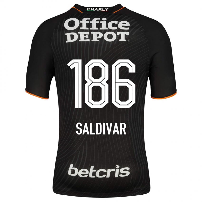 Kinderen José Saldívar #186 Zwart Uitshirt Uittenue 2023/24 T-Shirt België
