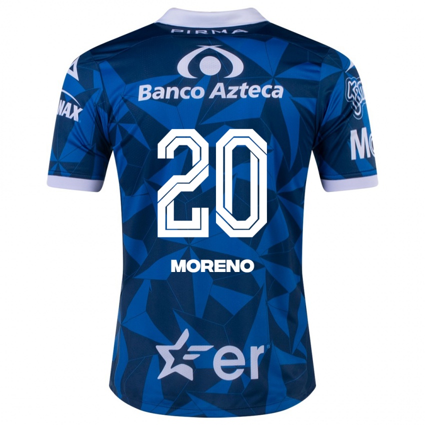 Enfant Maillot Ximena Moreno #20 Bleu Tenues Extérieur 2023/24 T-Shirt Belgique