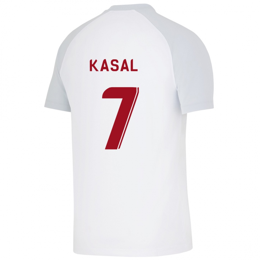 Kinderen Yasin Kasal #7 Wit Uitshirt Uittenue 2023/24 T-Shirt België