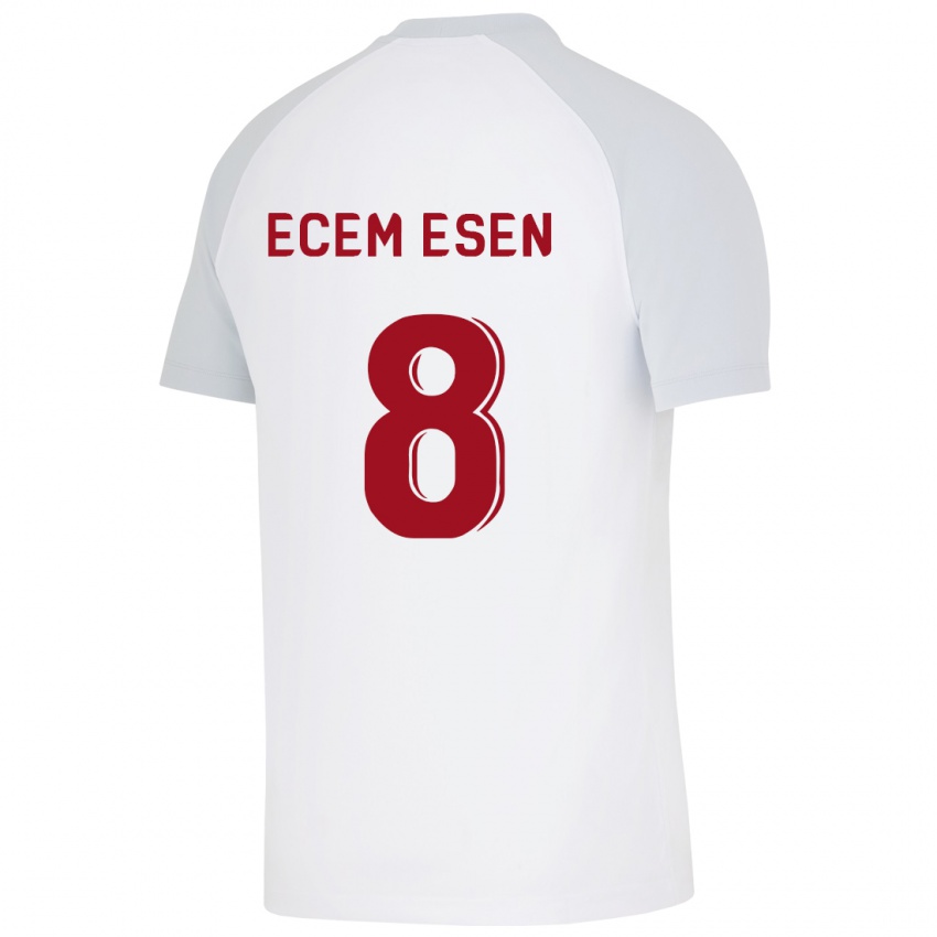 Kinder Emine Ecem Esen #8 Weiß Auswärtstrikot Trikot 2023/24 T-Shirt Belgien