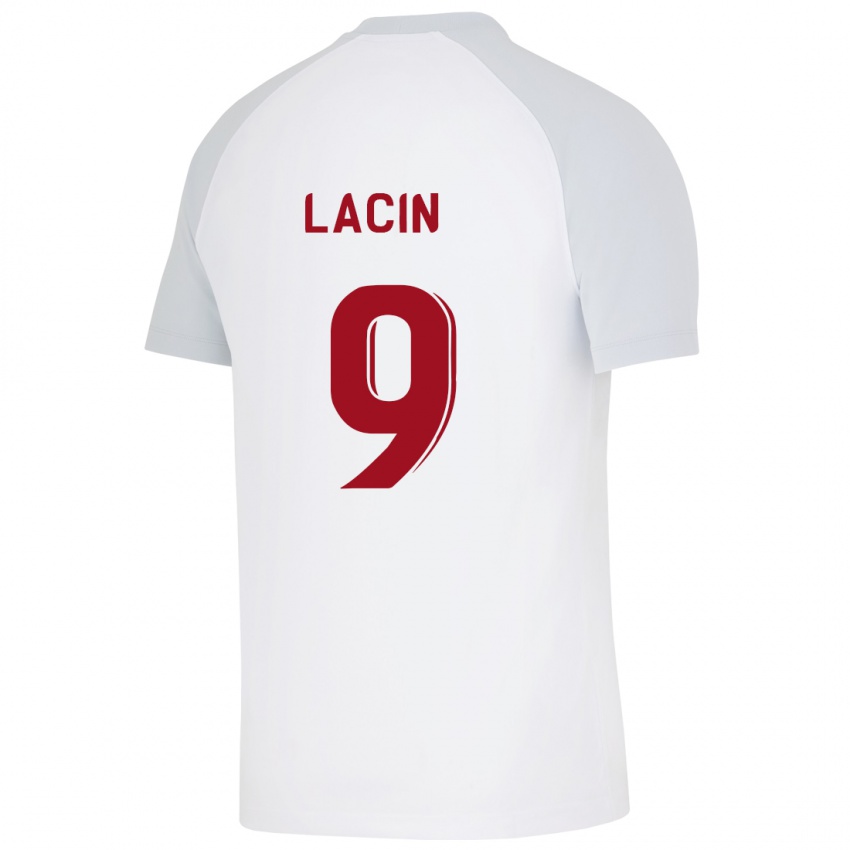 Kinder Elanur Laçin #9 Weiß Auswärtstrikot Trikot 2023/24 T-Shirt Belgien