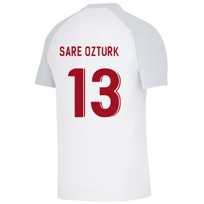 Kinder Fatma Sare Öztürk #13 Weiß Auswärtstrikot Trikot 2023/24 T-Shirt Belgien