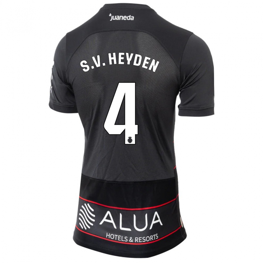Kinderen Siebe Van Der Heyden #4 Zwart Uitshirt Uittenue 2023/24 T-Shirt België
