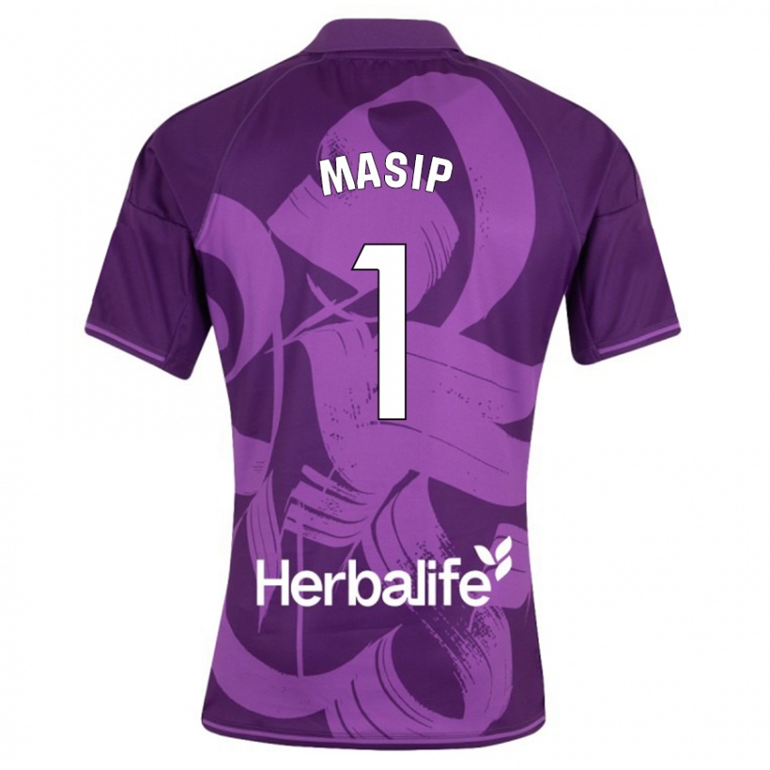 Enfant Maillot Jordi Masip #1 Violet Tenues Extérieur 2023/24 T-Shirt Belgique