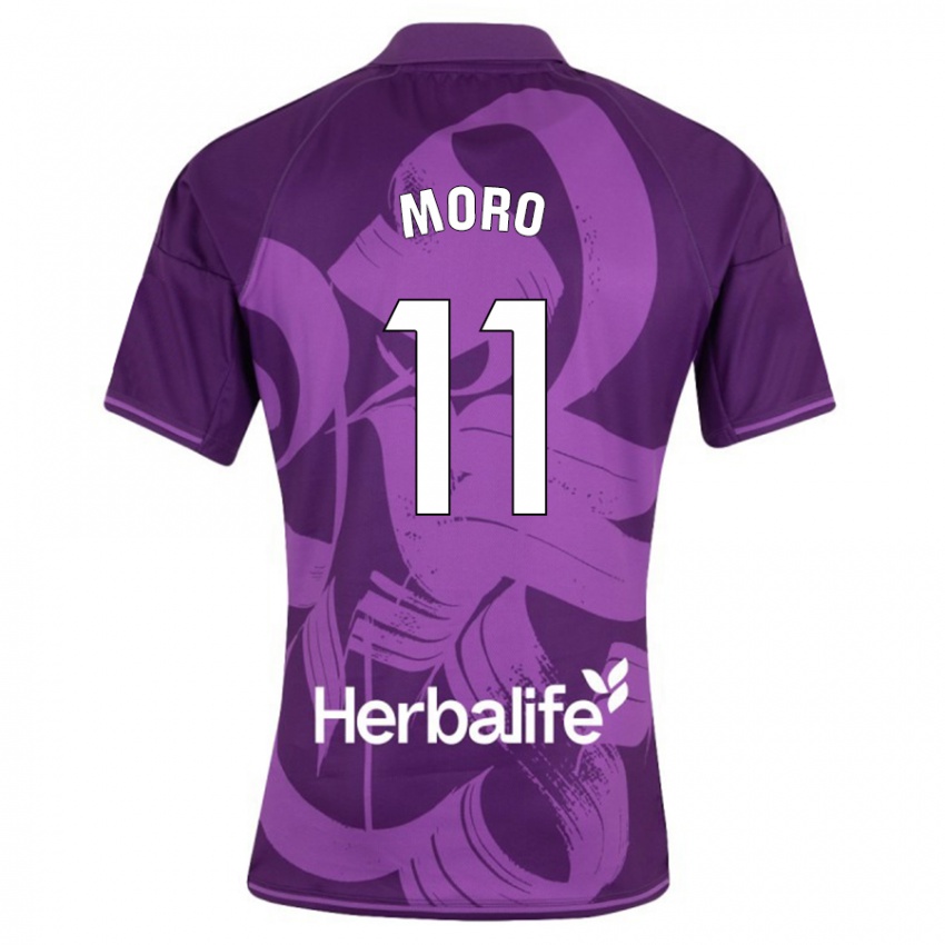 Kinder Raúl Moro #11 Violett Auswärtstrikot Trikot 2023/24 T-Shirt Belgien