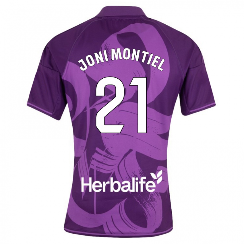 Kinder Joni Montiel #21 Violett Auswärtstrikot Trikot 2023/24 T-Shirt Belgien
