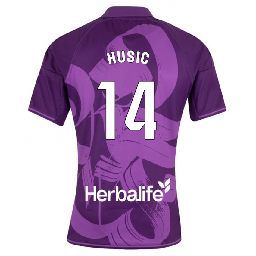 Kinder Salih Husic #14 Violett Auswärtstrikot Trikot 2023/24 T-Shirt Belgien