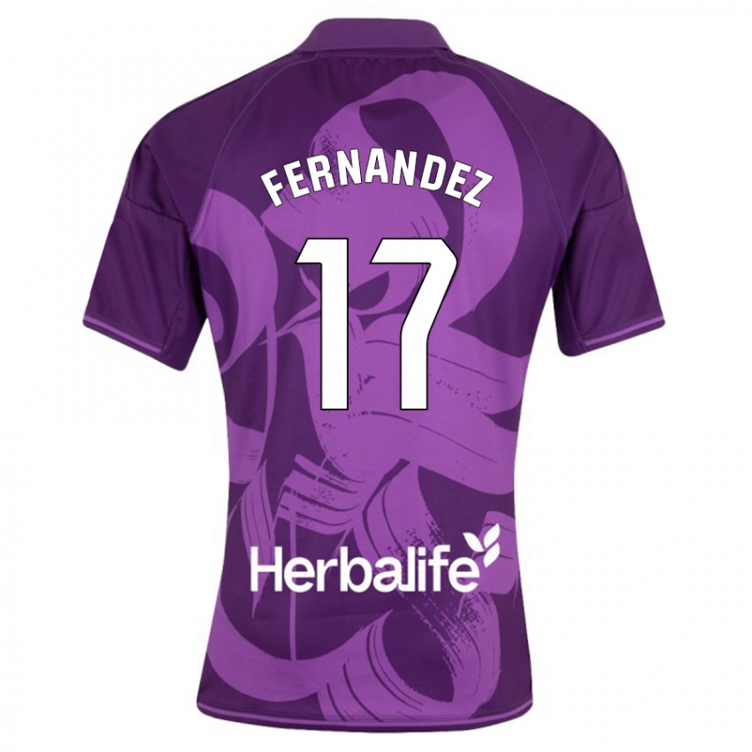Kinder Dani Fernández #17 Violett Auswärtstrikot Trikot 2023/24 T-Shirt Belgien