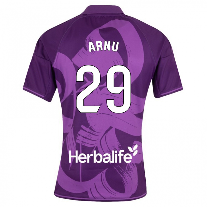 Kinder Adrián Arnu #29 Violett Auswärtstrikot Trikot 2023/24 T-Shirt Belgien