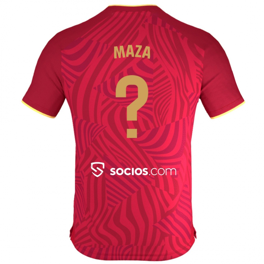 Kinderen Manuel Maza #0 Rood Uitshirt Uittenue 2023/24 T-Shirt België