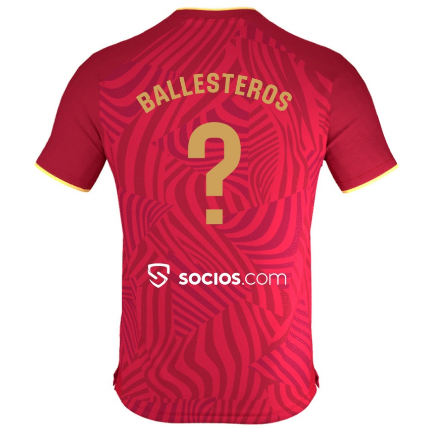 Kinderen Gonzalo Ballesteros #0 Rood Uitshirt Uittenue 2023/24 T-Shirt België