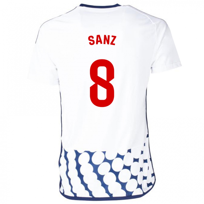Kinderen Álvaro Sanz #8 Wit Uitshirt Uittenue 2023/24 T-Shirt België