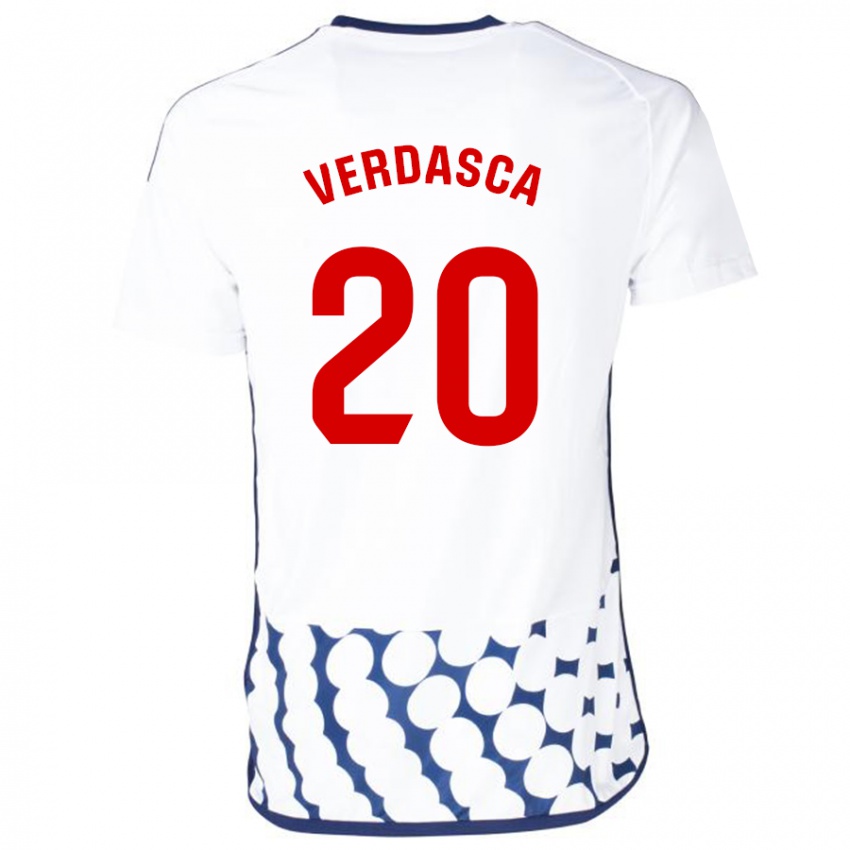 Kinderen Diogo Verdasca #20 Wit Uitshirt Uittenue 2023/24 T-Shirt België