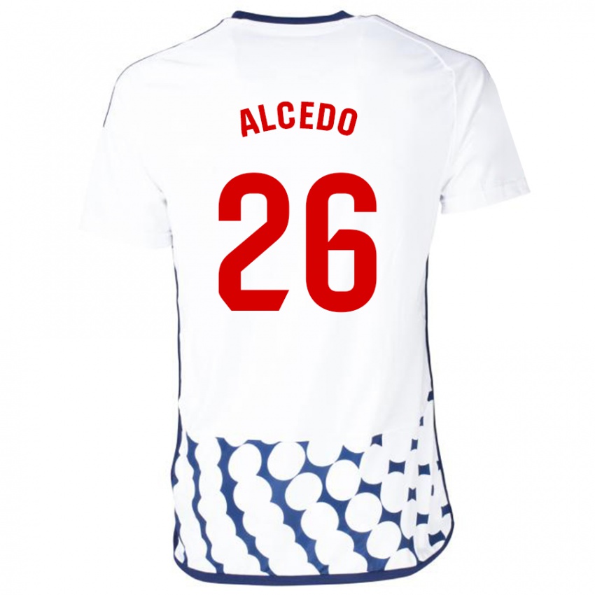 Kinderen Juan María Alcedo #26 Wit Uitshirt Uittenue 2023/24 T-Shirt België