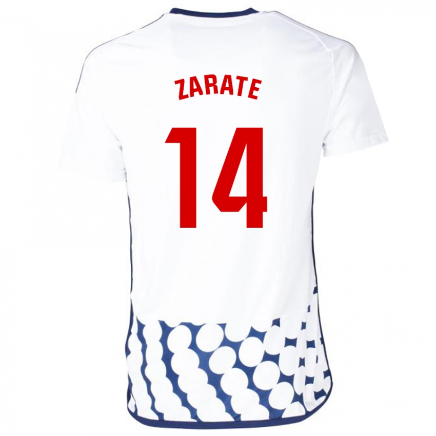 Kinderen Hugo Zárate #14 Wit Uitshirt Uittenue 2023/24 T-Shirt België