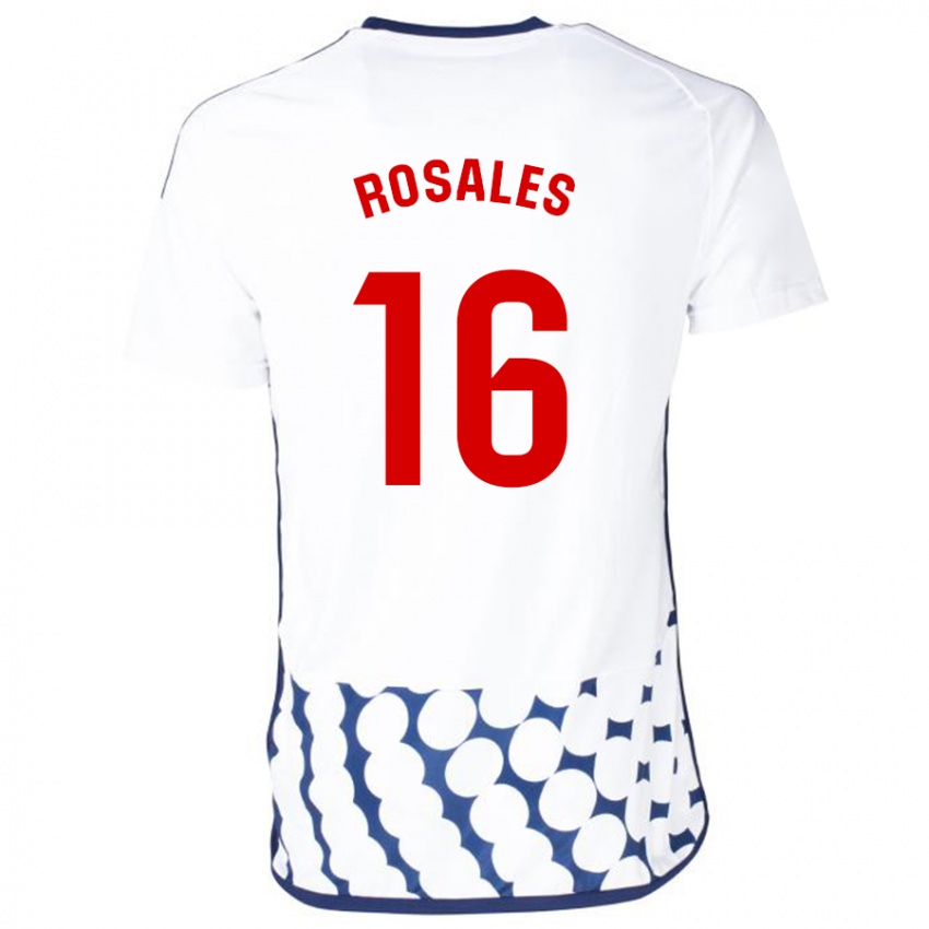 Kinderen Diego Rosales #16 Wit Uitshirt Uittenue 2023/24 T-Shirt België