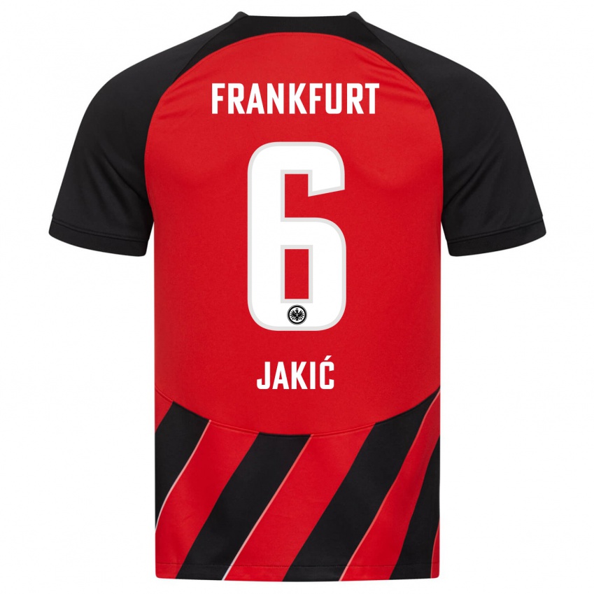Heren Kristijan Jakic #6 Rood Zwart Thuisshirt Thuistenue 2023/24 T-Shirt België