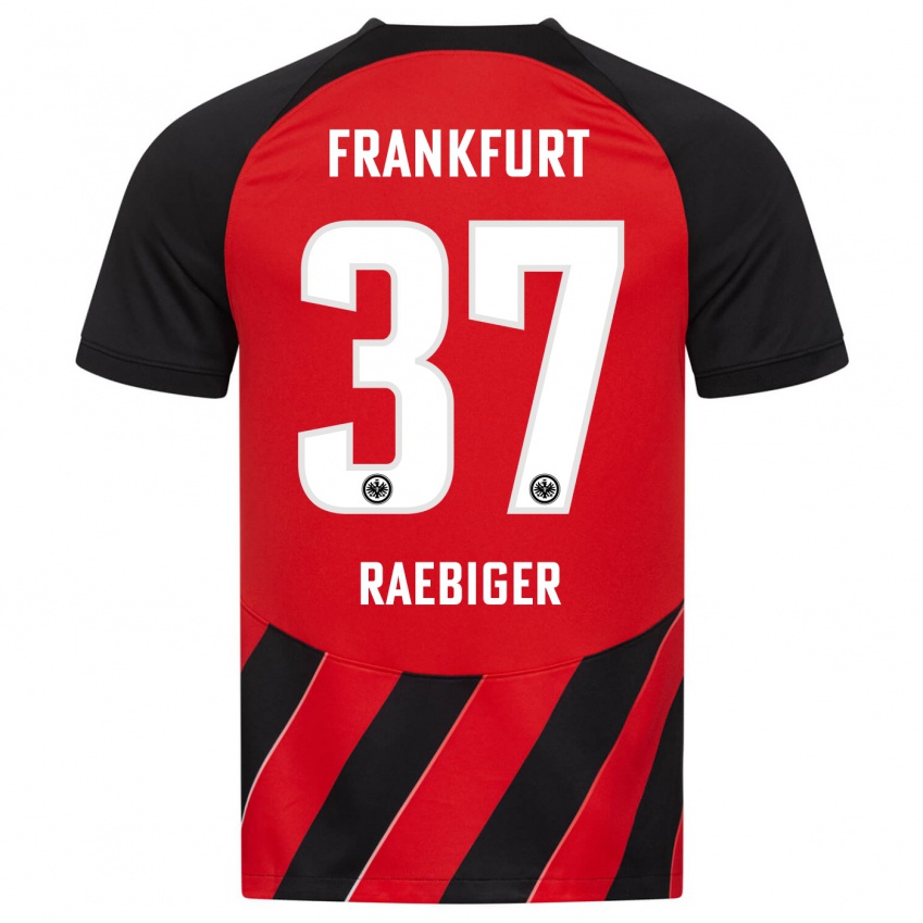 Heren Sidney Raebiger #37 Rood Zwart Thuisshirt Thuistenue 2023/24 T-Shirt België