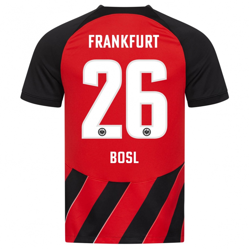 Heren Cara Bosl #26 Rood Zwart Thuisshirt Thuistenue 2023/24 T-Shirt België