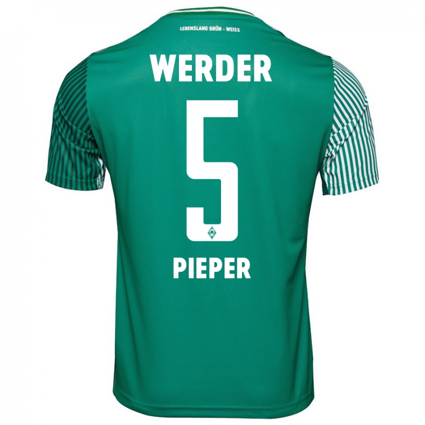 Heren Amos Pieper #5 Groente Thuisshirt Thuistenue 2023/24 T-Shirt België