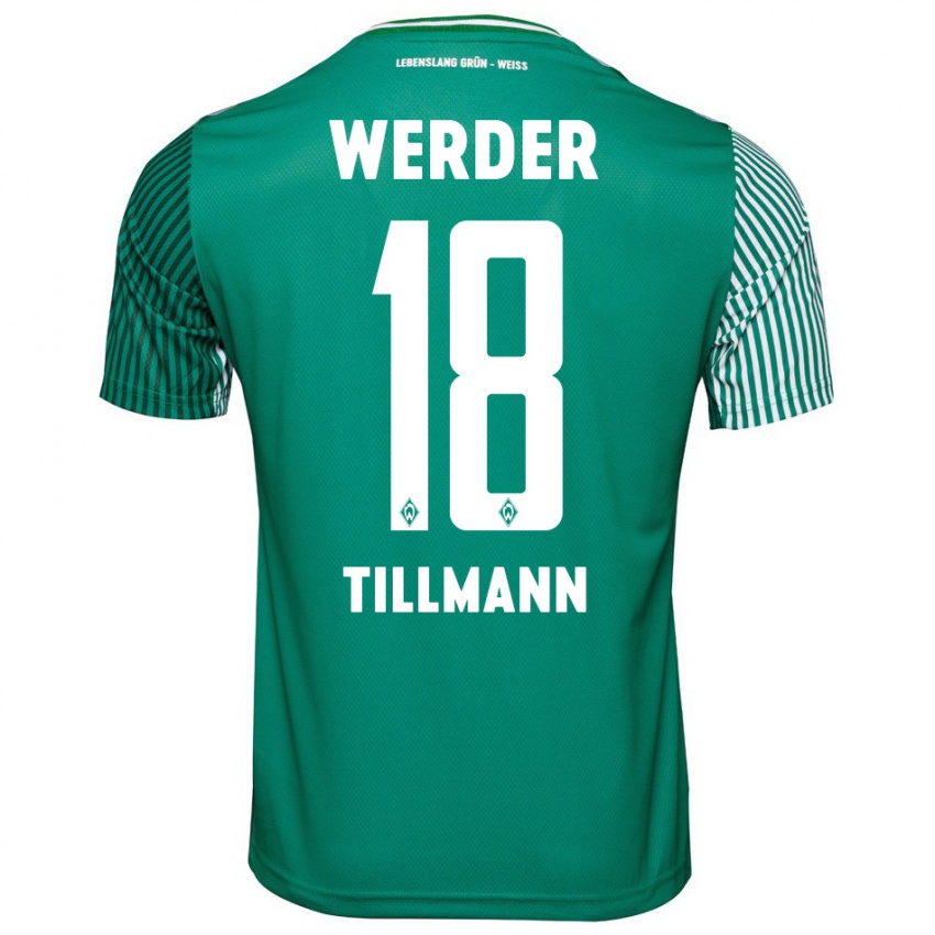 Heren Felix Tillmann #18 Groente Thuisshirt Thuistenue 2023/24 T-Shirt België